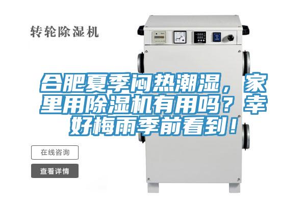 合肥夏季悶熱潮濕，家里用除濕機有用嗎？幸好梅雨季前看到！